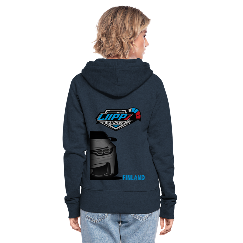Lataa kuva gallerian katseluohjelmaan Women&#39;s Premium Hooded Jacket LiippiMotorsport - navy
