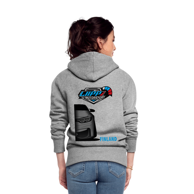 Lataa kuva gallerian katseluohjelmaan Women&#39;s Premium Hooded Jacket LiippiMotorsport - heather grey
