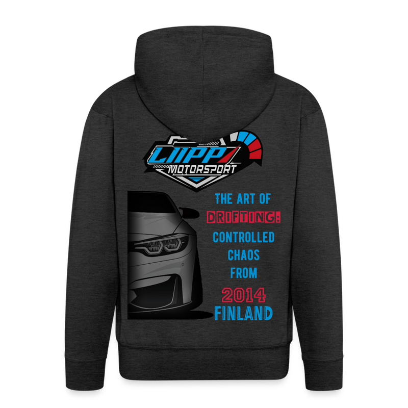 Lataa kuva gallerian katseluohjelmaan Men&#39;s Premium Hooded Jacket LiippiMotorsport - charcoal grey
