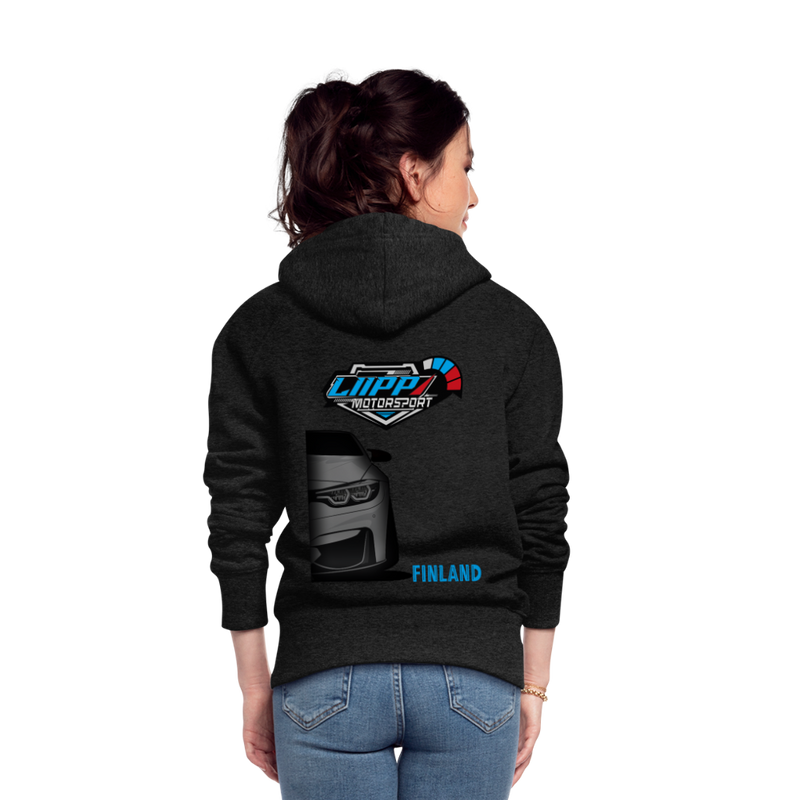Lataa kuva gallerian katseluohjelmaan Women&#39;s Premium Hooded Jacket LiippiMotorsport - charcoal grey
