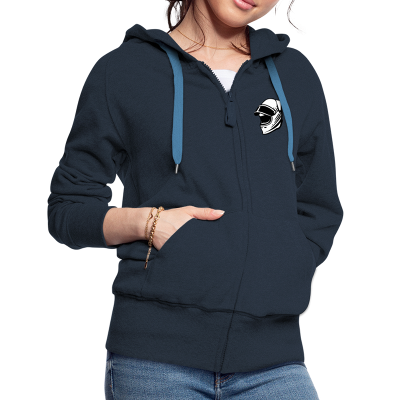 Lataa kuva gallerian katseluohjelmaan Women&#39;s Premium Hooded Jacket LiippiMotorsport - navy
