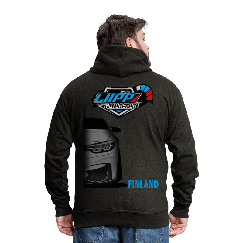 Lataa kuva gallerian katseluohjelmaan Men&#39;s Premium Hooded Jacket LiippiMotorsport - charcoal grey
